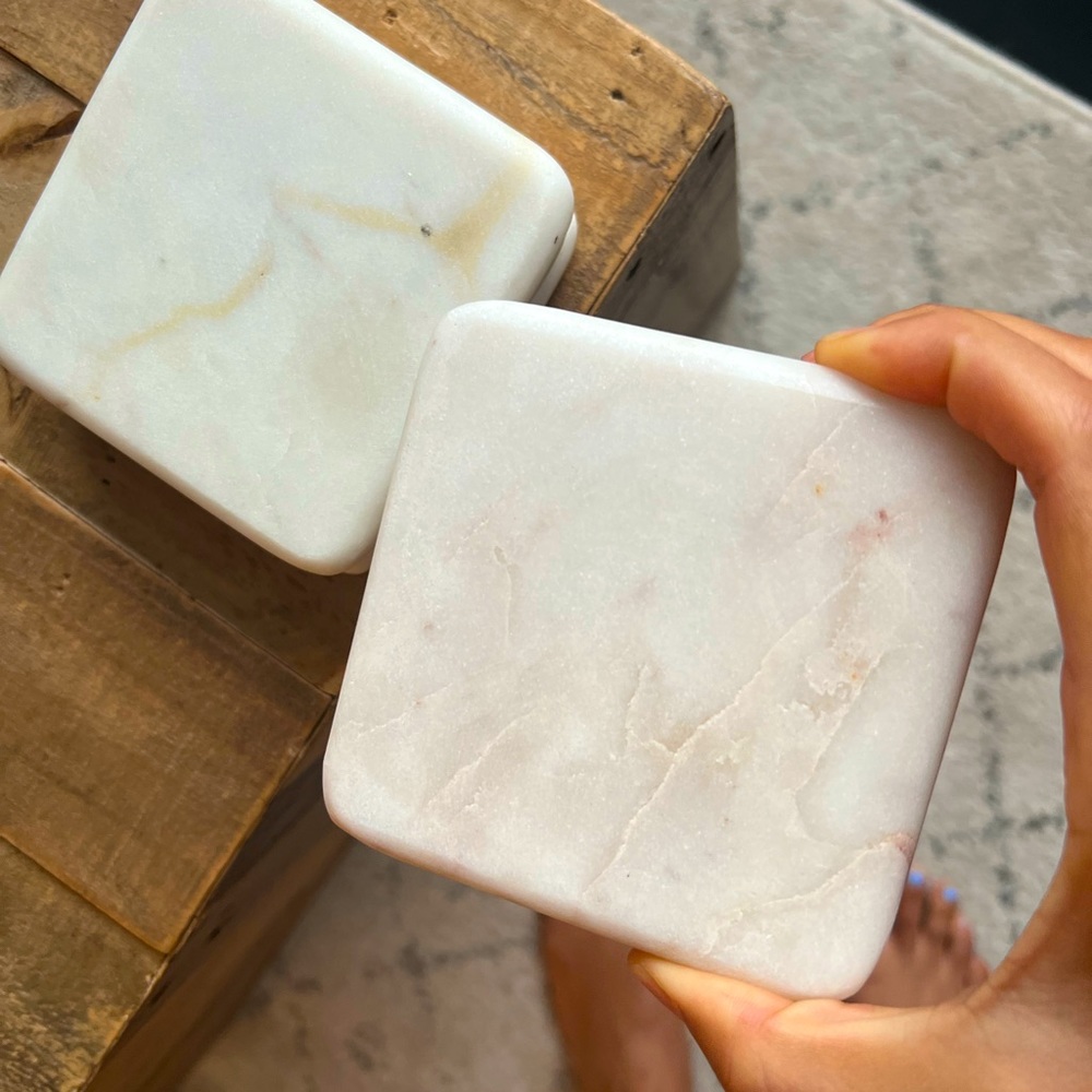 Marble square coasters x4